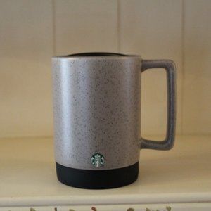 STARBUCKS Grey/Black Speckled Ceramic Desktop Mug Silicone Nonslip Bottom